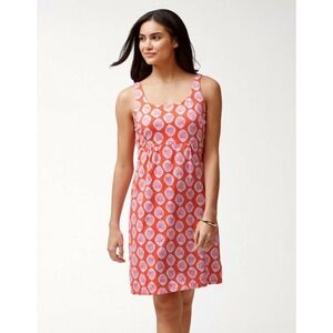 NWT!! TOMMY BAHAMA Wood Blockin' Dress Palm Frond Curuba Orange Pink Knit XS